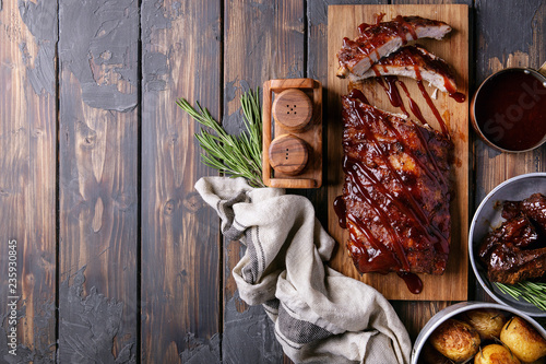 Fotografia Home made pork and beef ribs