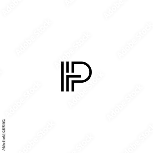 Free Download Letter HP Outline Abstract Creative Icon Modern Logo Design Template Element Vector - GFXLoad