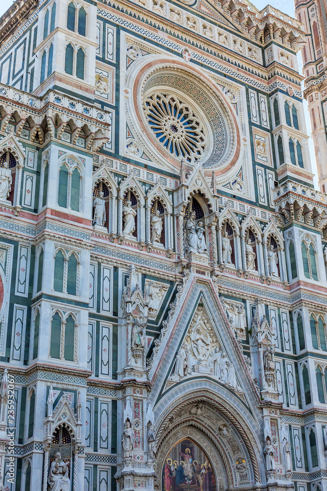 Facade Details of Cattedrale di Santa Maria del Fiore in Florence