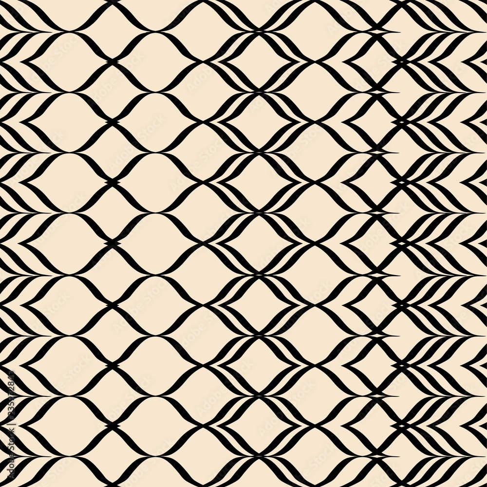 Fototapeta premium Black Interlaced Strokes Texture Seamless Pattern