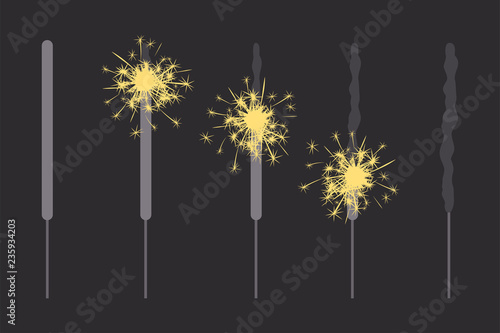 Bengal fire vector cartoon illustration isolated on background.