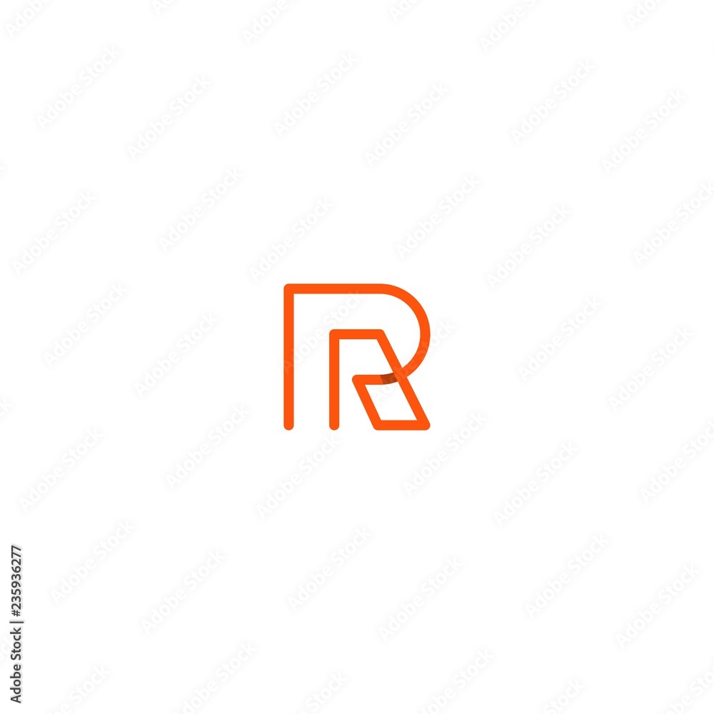 Initial Line R letter Icon logo Design Template Element Vector