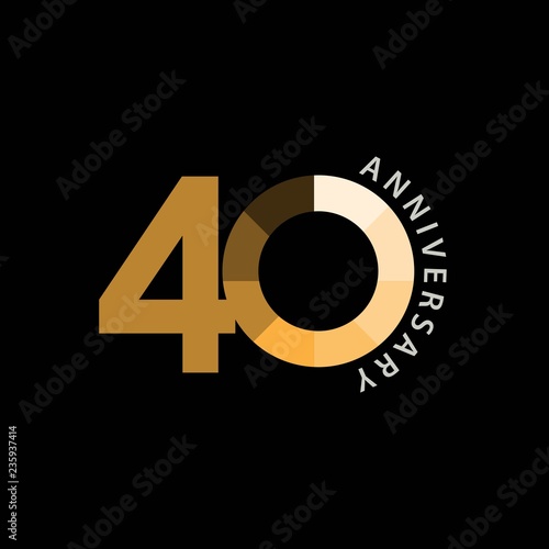 40 Year Anniversary Vector Template Design Illustration