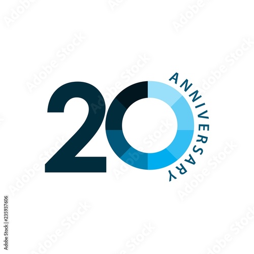 20 Year Anniversary Vector Template Design Illustration