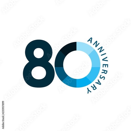 80 Year Anniversary Vector Template Design Illustration