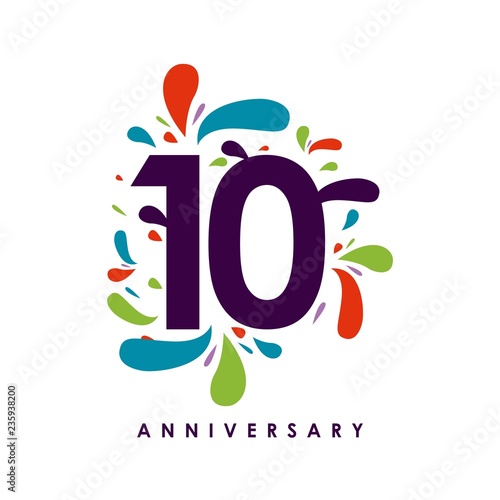 10 Year Anniversary Vector Template Design Illustration