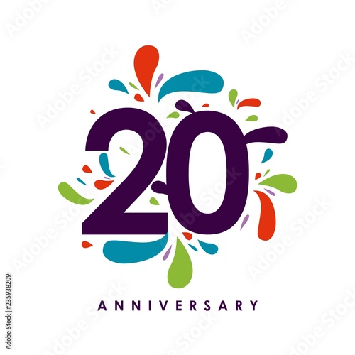 20 Year Anniversary Vector Template Design Illustration