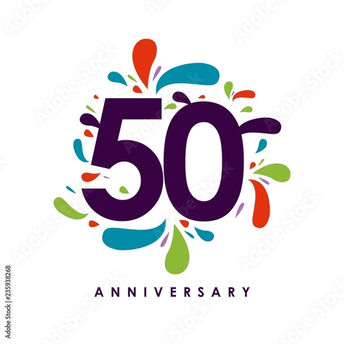 50 Year Anniversary Vector Template Design Illustration