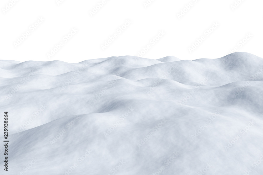 Fototapeta premium White snowy field isolated