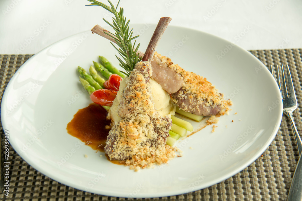 Grilled Lamb steak with spicy Pepper sauce. Grilled Lamb steak with spicy Pepper sauce.