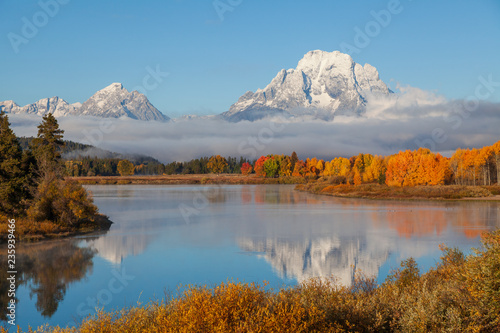 Scenic Autumn Reflection in the Tetons