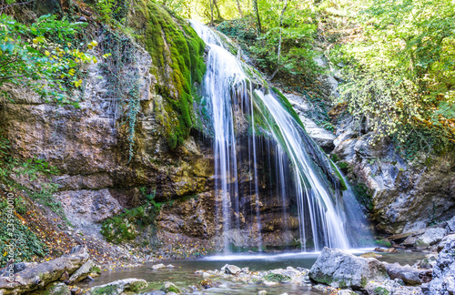 Fototapeta Naklejka Na Ścianę i Meble -  Djur-djur waterfall is located on the Ulu-Uzen river in the Crimea