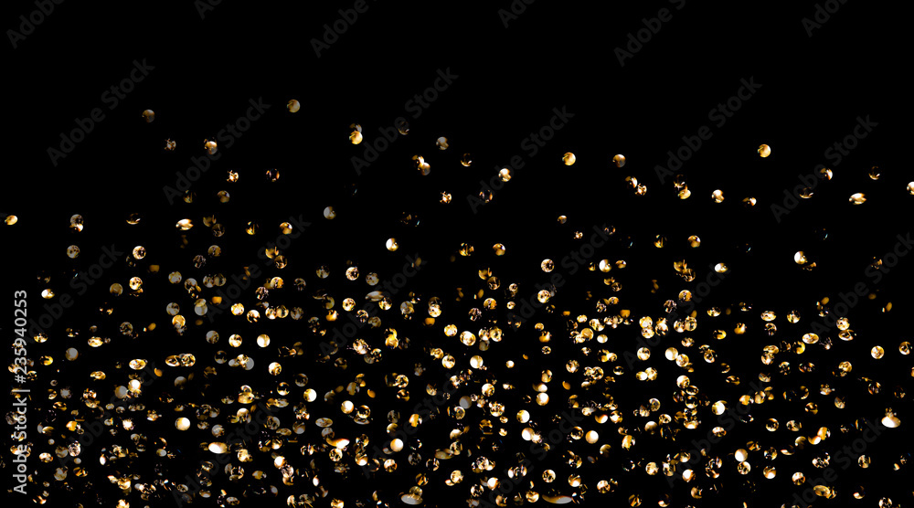 Christmas glitter lights on black background