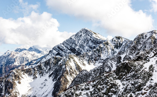 Snow-covered mountains, Rose peak, Sochi, Russia