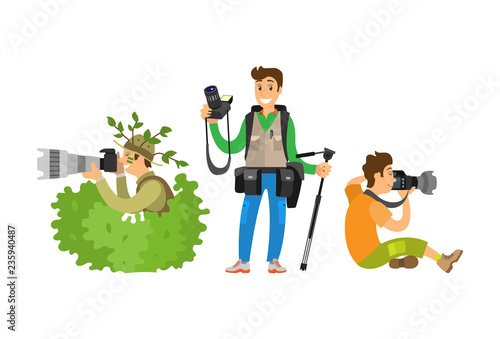 Set Photo Journalists Making Broadcast Reportage