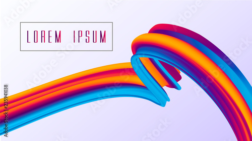 Colorful Ribbon isolated line. Paint wave isolated on white background. Vector illustration EPS10