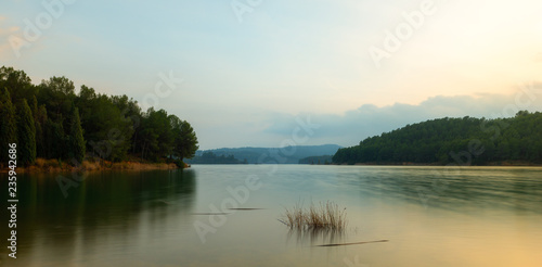 Sunset in the sichar reservoir of Castellon