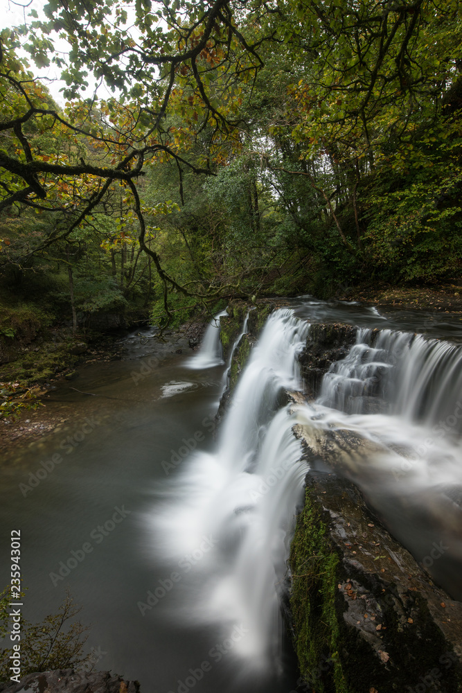 Waterfalls along a walk in the Breacon Beacons, Wales Waterfalls along a walk in the Breacon Beacons, Wales