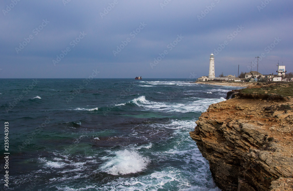Lighthouse at cape Tarkhankut, Crimea
