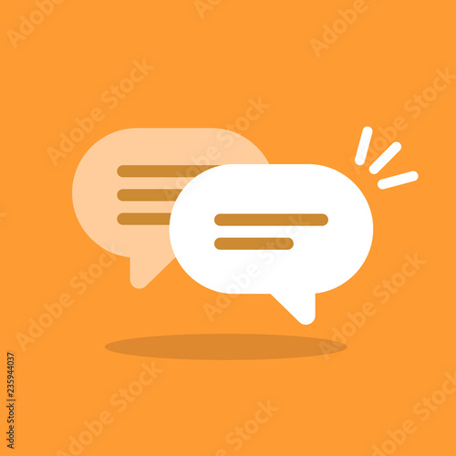 Chat bubbles notice icon. Concept of modern communication. Vector illustration in flat style.