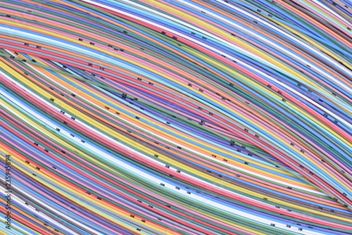Optical telecommunication cables  abstract data flow and computer network colorful background directly above