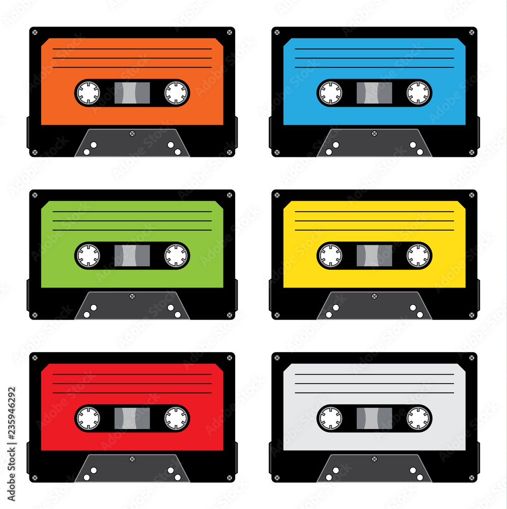 Set di audiocassette colorate