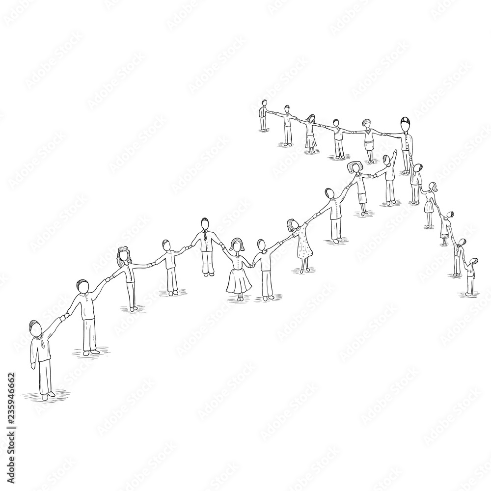 Diagram arrow of people that goes up. Vector illustration. Diagram arrow of people that goes up. Vector illustration.