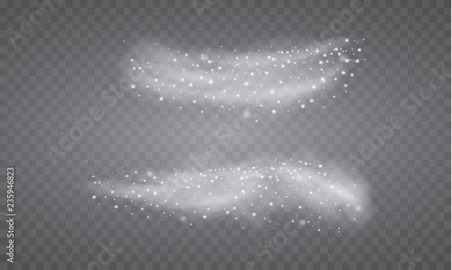 Snow and wind on a transparent background. White gradient decorative element.vector illustration. winter and snow with fog. wind and fog.
