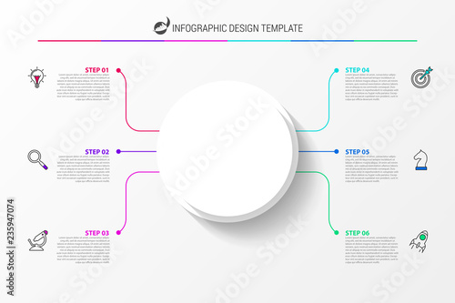 Infographic design template. Creative concept with 6 steps