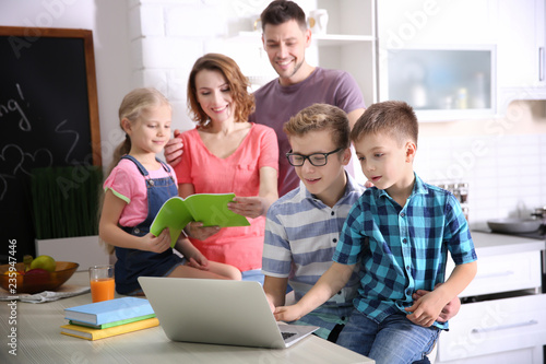 Children with parents doing...