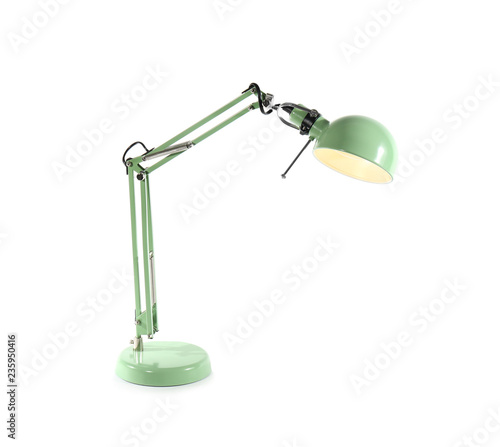 Modern desk lamp on white background. Idea for interior design © New Africa