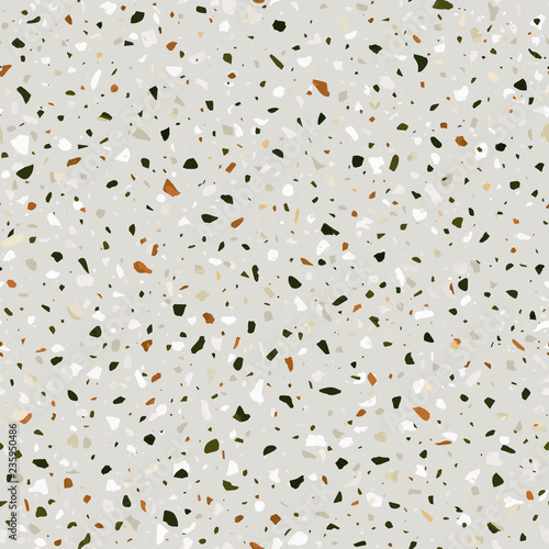 Terrazzo flooring vector seamless pattern in earth colors