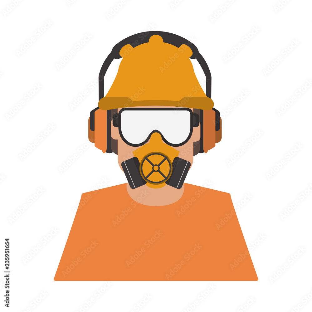 Worker with construction tools