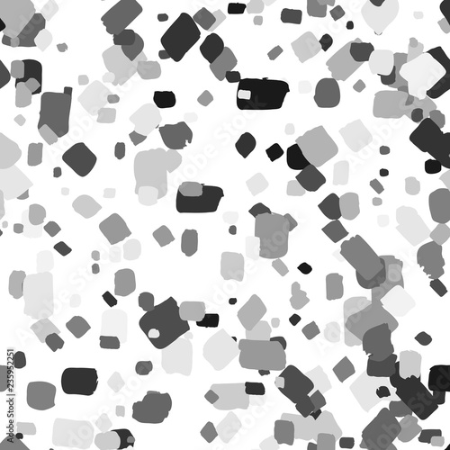 Patterno terrazzo-style. Geometric abstract shapes. Vector hand drawn seamless pattern grey collor, eps 10