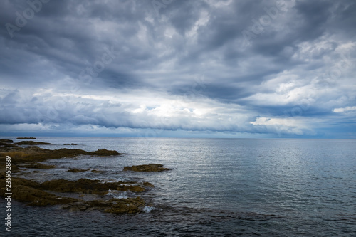 North coast of Corsica on a cloudy autumn day, France