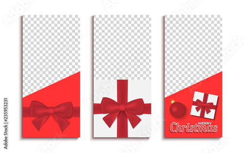 Editable template for Instagram Stories or Streaming. Merry Christmas and happy New Year. Vector illustration