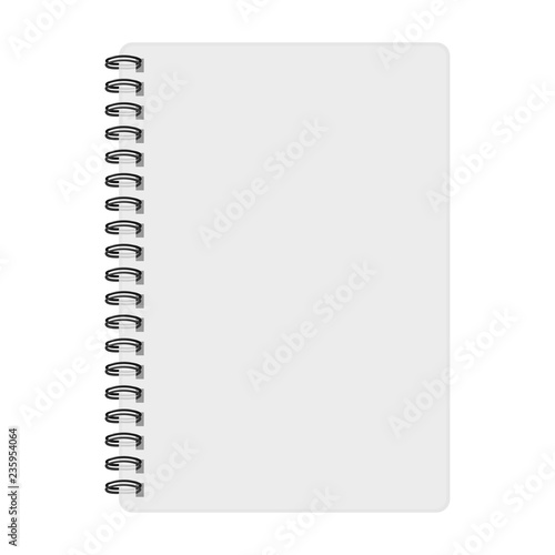 Notebook mockup, with place for image, text or other details. 
Vector illustration