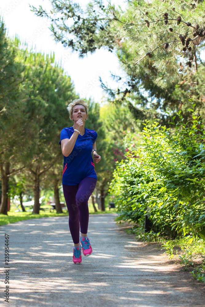 young female runner training for marathon young female runner training for marathon