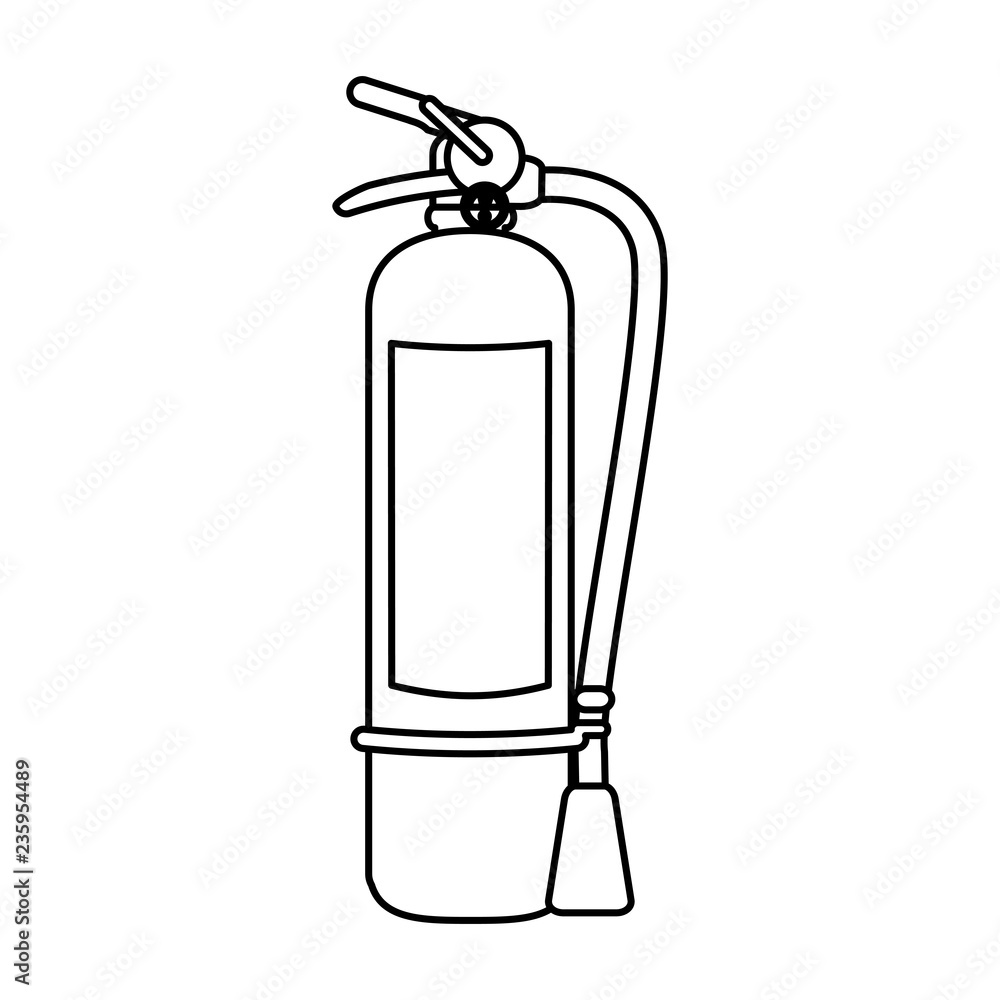 Extinguisher firefighter equipment black and white Extinguisher firefighter equipment black and white