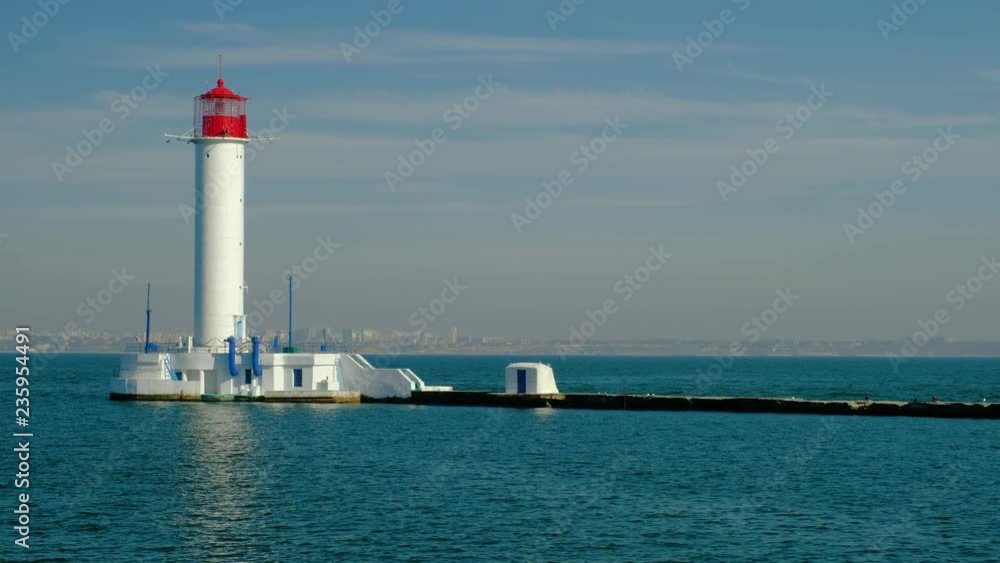 Sea Port of Odessa. Lighthouse. Ukraine. Black Sea. Early autumn Sea Port of Odessa. Lighthouse. Ukraine. Black Sea. Early autumn