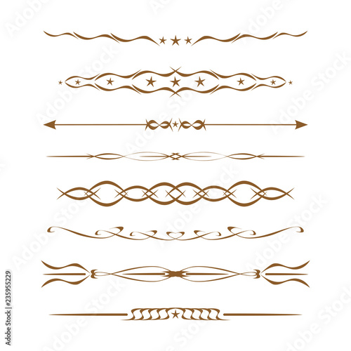 Decorative elements and page decoration. Vector set 