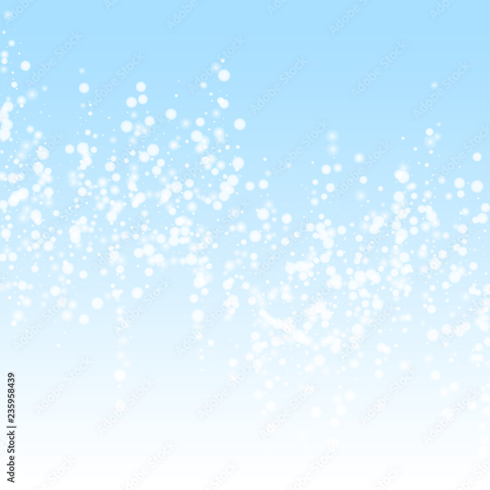 Fototapeta premium Beautiful falling snow Christmas background. Subtl