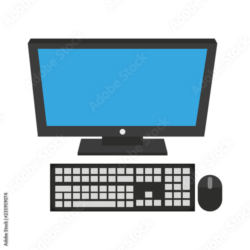 Desk computer isolated