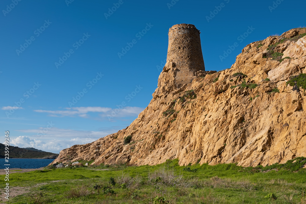 Genoese tower of Pietra in L’Île-Rousse, Corsica, France