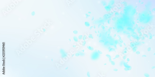 Turquoise flower petals falling down. Original rom