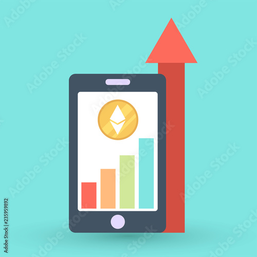 Icon with ico blockchain concept