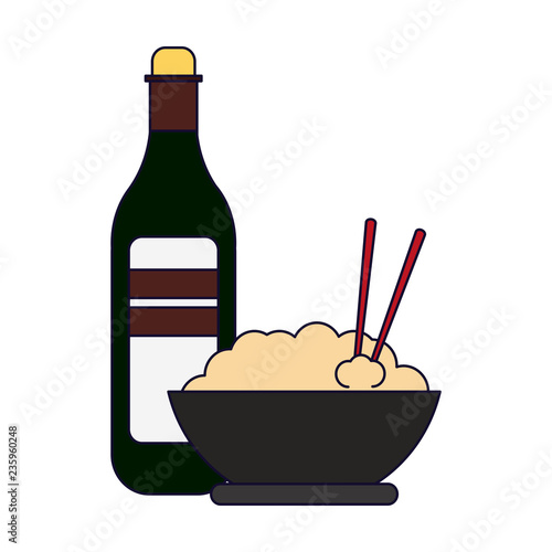 Rice bowl and drink bottle