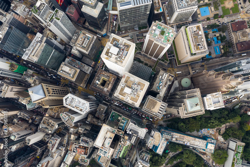 Hong Kong business district from top © leungchopan
