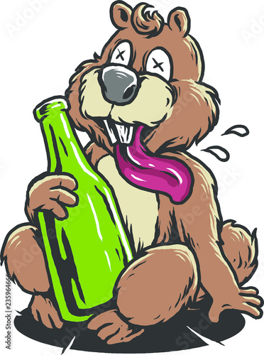 a beaver drunk