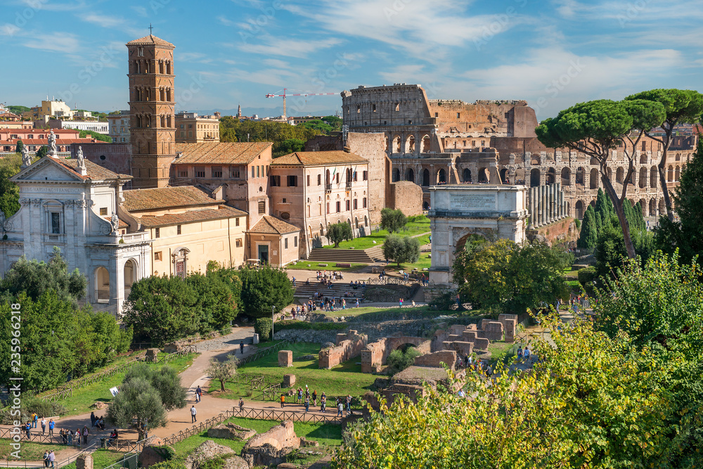 ancient ruins of the Roman Forum in Rome, Italy